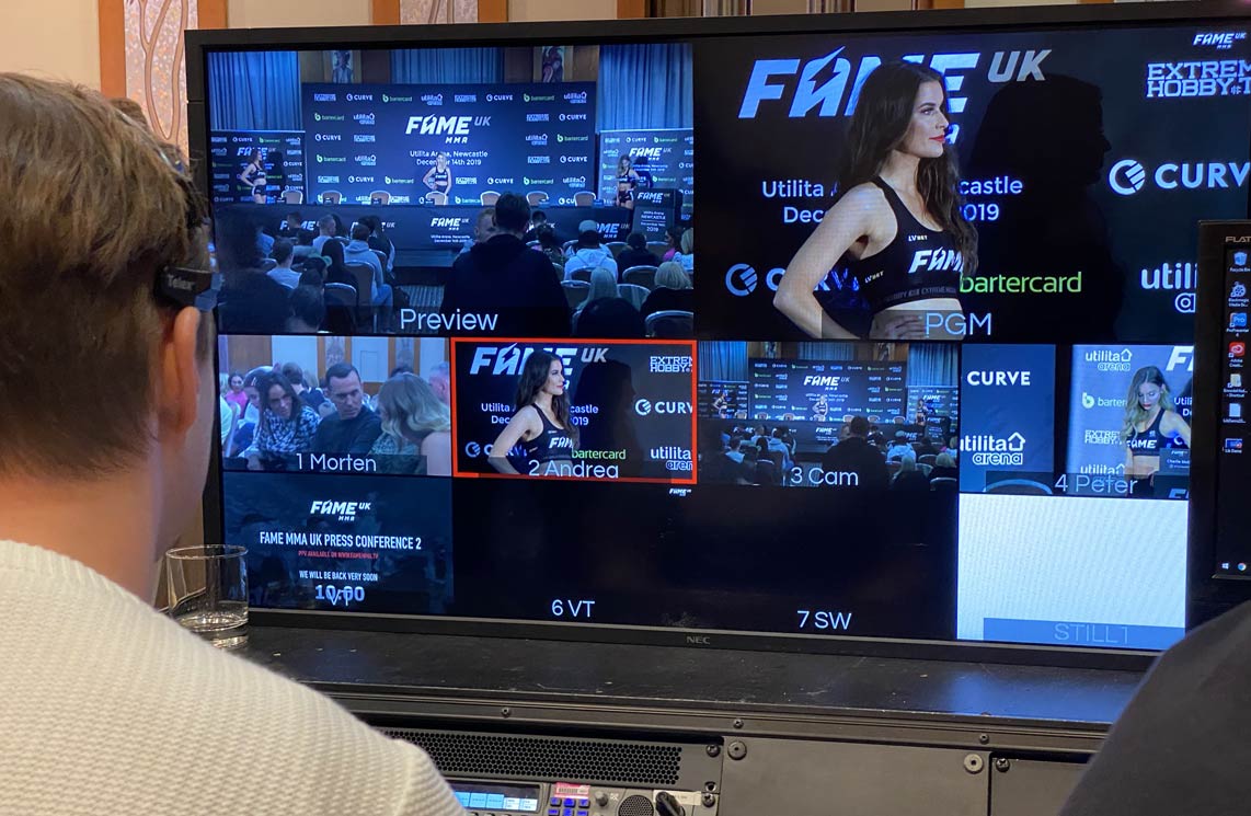 Vivid Broadcast - Flypacks at Fame MMA London event